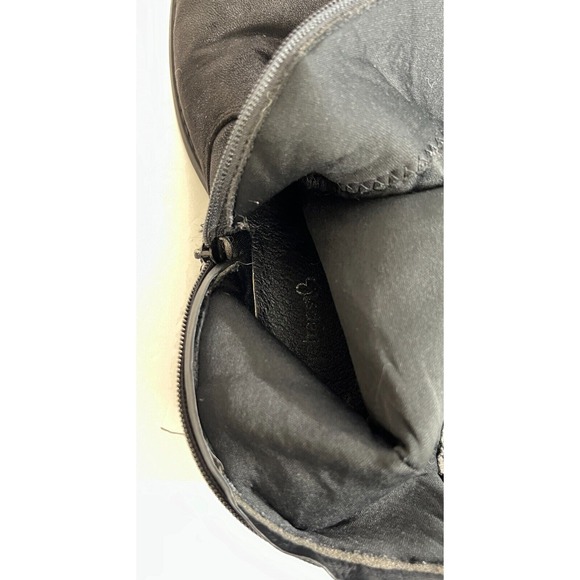 Girls‎ Black Knit Trim Side Zip Knee High Boots - Picture 12 of 12